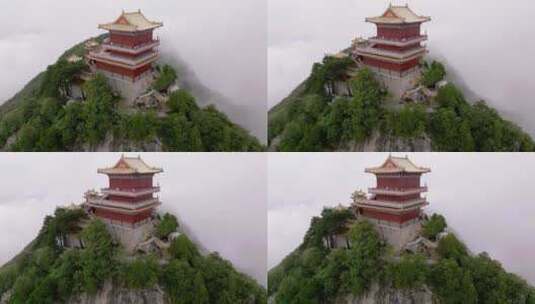 航拍南五台景区云海景观高清在线视频素材下载