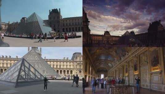 【合集】法国 卢浮宫 外部和内部高清在线视频素材下载