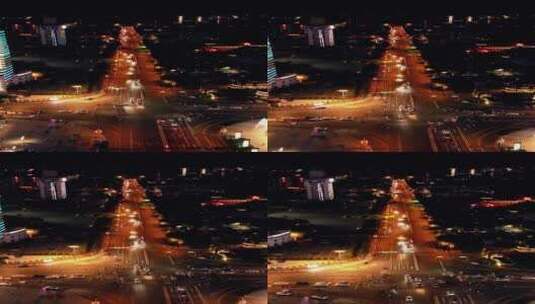 河北保定城市夜景灯光竖屏航拍高清在线视频素材下载
