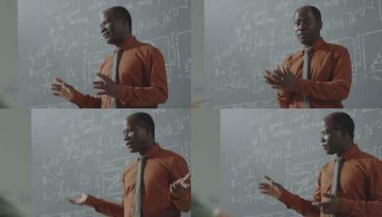 非洲裔美国教授代数教学高清在线视频素材下载
