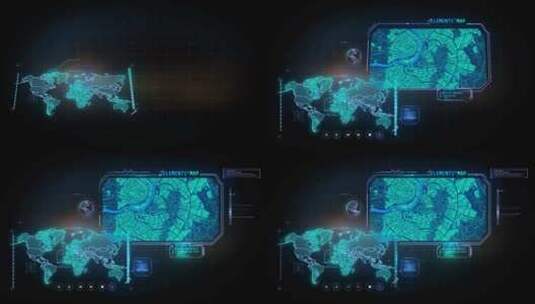 地图的动画虚拟仪表板高清在线视频素材下载