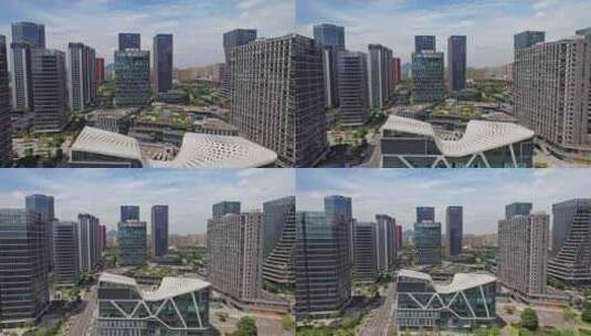 杭州临平城市大景高清在线视频素材下载