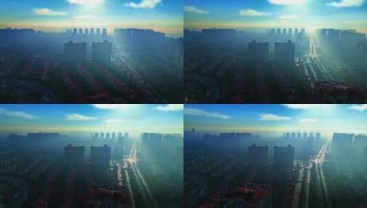 城市清晨薄雾高清在线视频素材下载