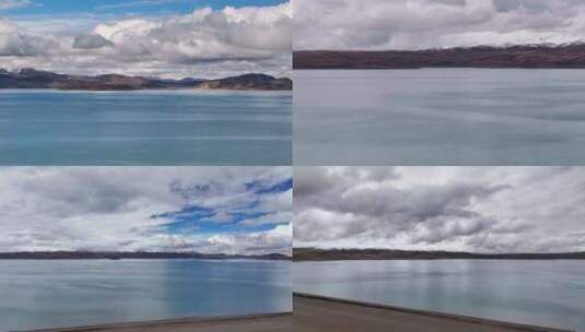 航拍西藏玛旁雍措湖泊风光高清在线视频素材下载