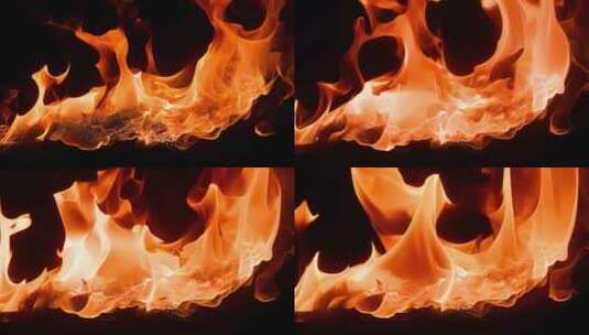 燃烧的火堆，火堆生火燃烧火焰高清在线视频素材下载