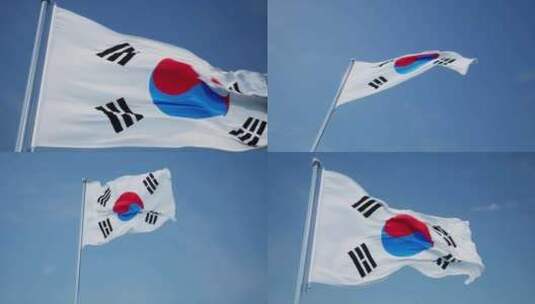 韩国旗帜高清在线视频素材下载