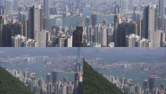 平顶山俯拍香港CBD高清在线视频素材下载