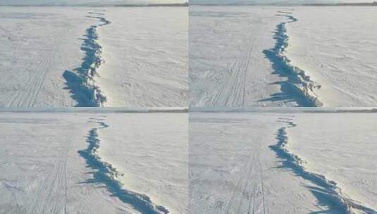 景区雪后冰面航拍高清在线视频素材下载