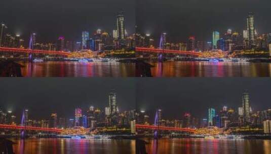 10K震撼重庆渝中区繁华夜景移动延时高清在线视频素材下载