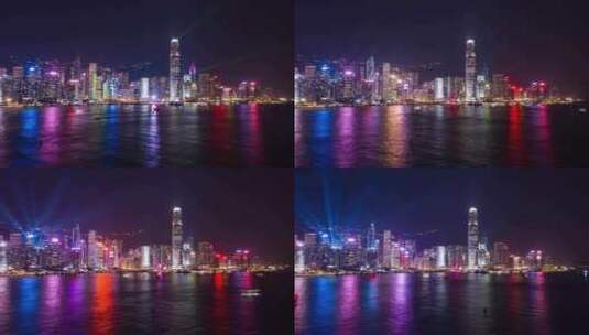 香港城市夜景风光高清在线视频素材下载