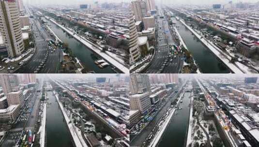 西安永宁门 灯会 雪景高清在线视频素材下载