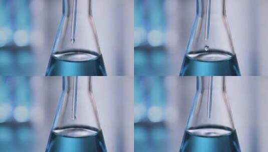 实验室科研研究医疗烧杯滴管试验高清在线视频素材下载