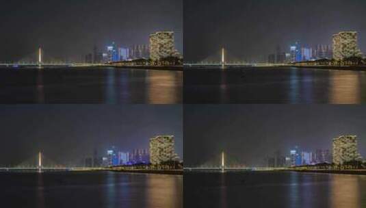 杭州_西兴大桥夜景延时001高清在线视频素材下载
