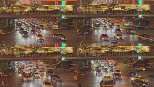 上海城市交通夜晚车流高清在线视频素材下载