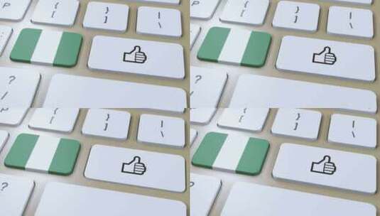 尼日利亚国旗和是或竖起大拇指按钮3D动画高清在线视频素材下载