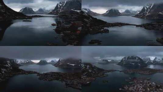 4K航拍挪威罗弗敦群岛最美风光高清在线视频素材下载
