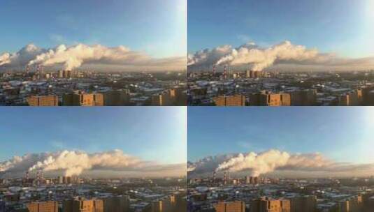 城市里的工厂废弃排放环境污染_4K高清在线视频素材下载