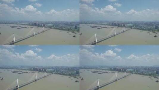 湖南省岳阳市洞庭湖大桥4k航拍高清在线视频素材下载