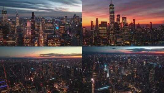 4k航拍美国纽约摩天大楼高清在线视频素材下载