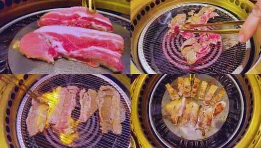 特色美食韩式烤肉高清在线视频素材下载