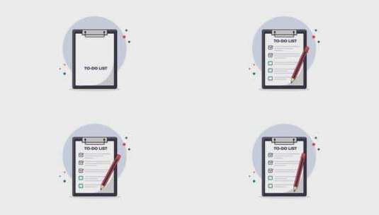 剪贴板中的4k待办事项列表与铅笔动画视频高清在线视频素材下载