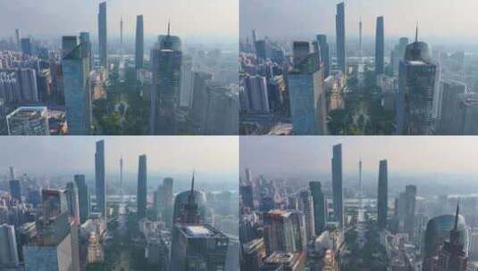 广晟国际大厦珠江城大厦航拍广州珠江新城高高清在线视频素材下载