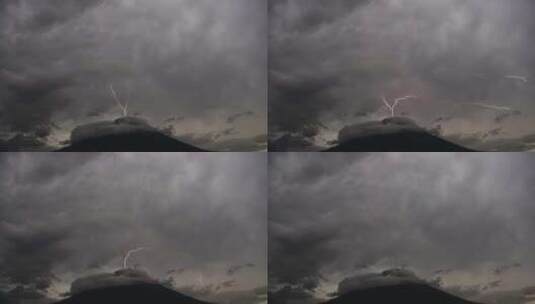 闪电，雷鸣，火山，风暴高清在线视频素材下载