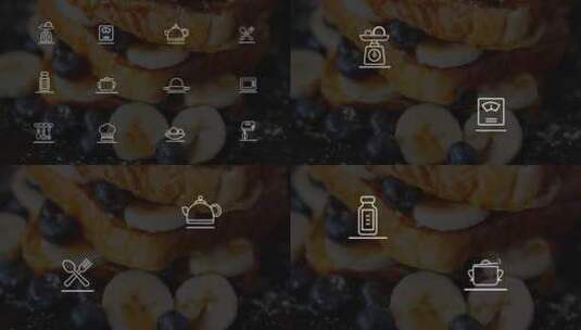 时尚简约厨房图标促销活动食品宣传AE模板高清AE视频素材下载