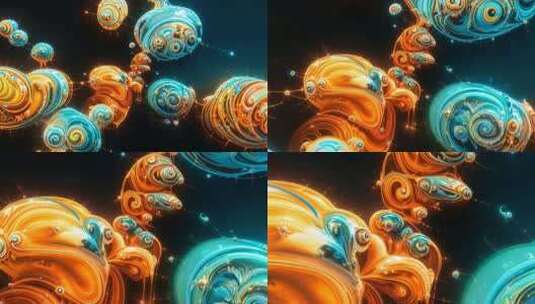 3D渲染抽象彩色球体素材高清在线视频素材下载