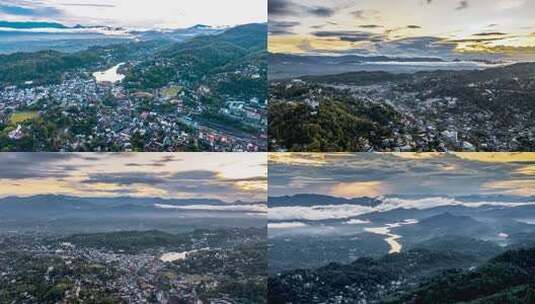 斯里兰卡第二大城市康提日出云海美景高清在线视频素材下载