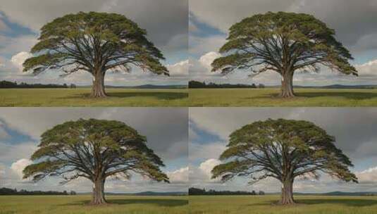 原野中独立的大树高清在线视频素材下载