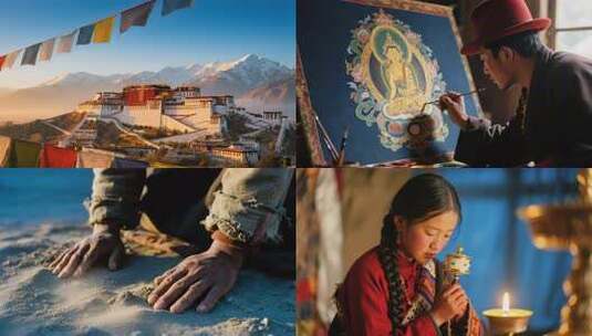 【合集】西藏风光西藏旅游人文拉萨宣传片高清在线视频素材下载