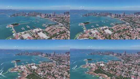 青岛中国人民解放军海军博物馆航拍高清在线视频素材下载