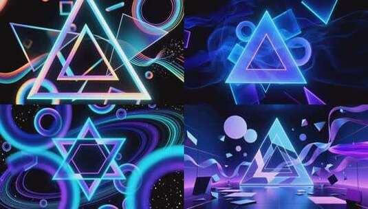 多彩时尚设计几何图形动态合集4K高清在线视频素材下载