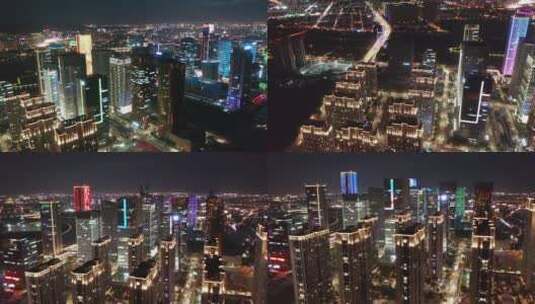 合集 浙江义乌CBD夜景风光4K航拍高清在线视频素材下载