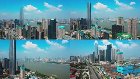 武汉城市建设航拍高清在线视频素材下载