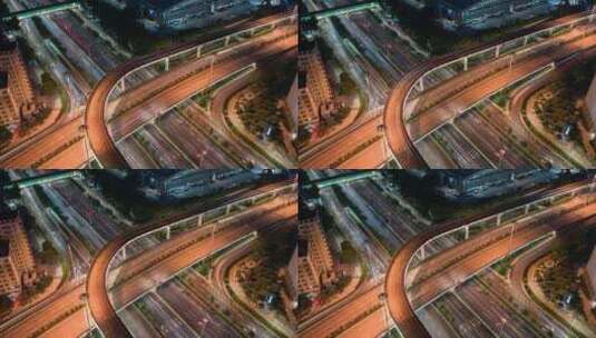 深圳道路夜景车流延时视频高清在线视频素材下载