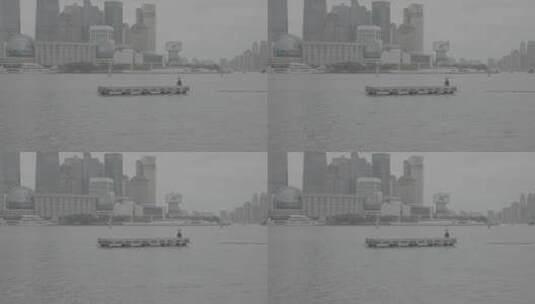 8K(log2素材)上海外滩黄浦江轮船高清在线视频素材下载