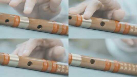 笛子升格视频中国风传统乐器竹笛特写高清在线视频素材下载