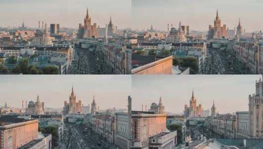 航拍莫斯科城市中心高清在线视频素材下载