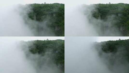 天门山升腾的云雾（无声）高清在线视频素材下载