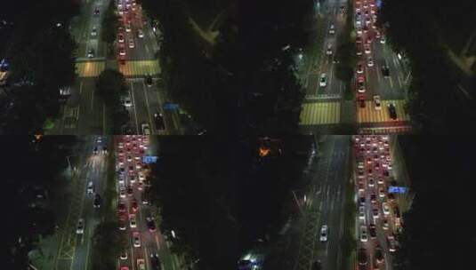夜晚城市道路交通航拍高清在线视频素材下载