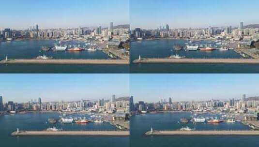 4K  航拍青岛海滨城市高清在线视频素材下载