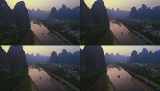 桂林山水日落高清在线视频素材下载