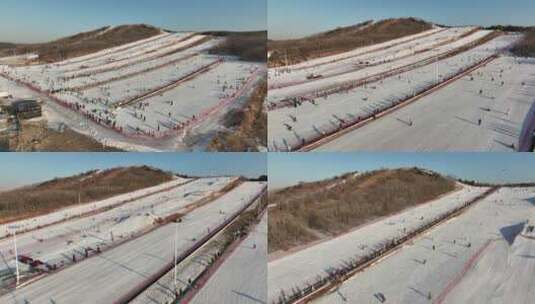 怪坡滑雪场 滑雪场空镜高清在线视频素材下载