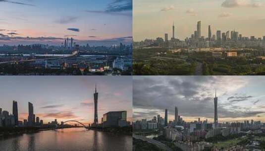 广州城市风光延时合集高清在线视频素材下载