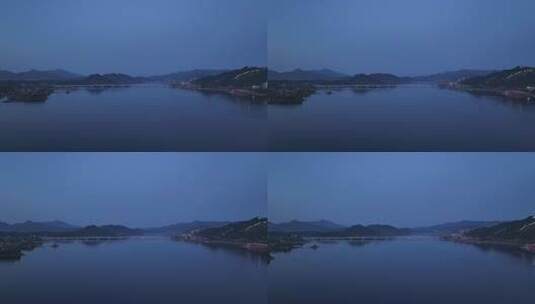 千岛湖夕阳航拍 千岛湖大桥航拍高清在线视频素材下载