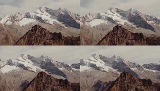 航拍山脉雪山高清在线视频素材下载