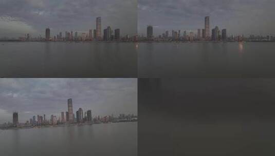 武汉清晨日出航拍空镜高清在线视频素材下载