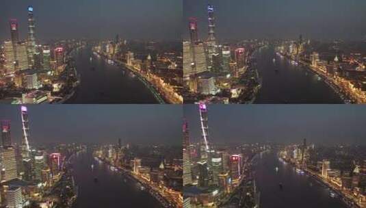 上海夜景航拍素材高清在线视频素材下载